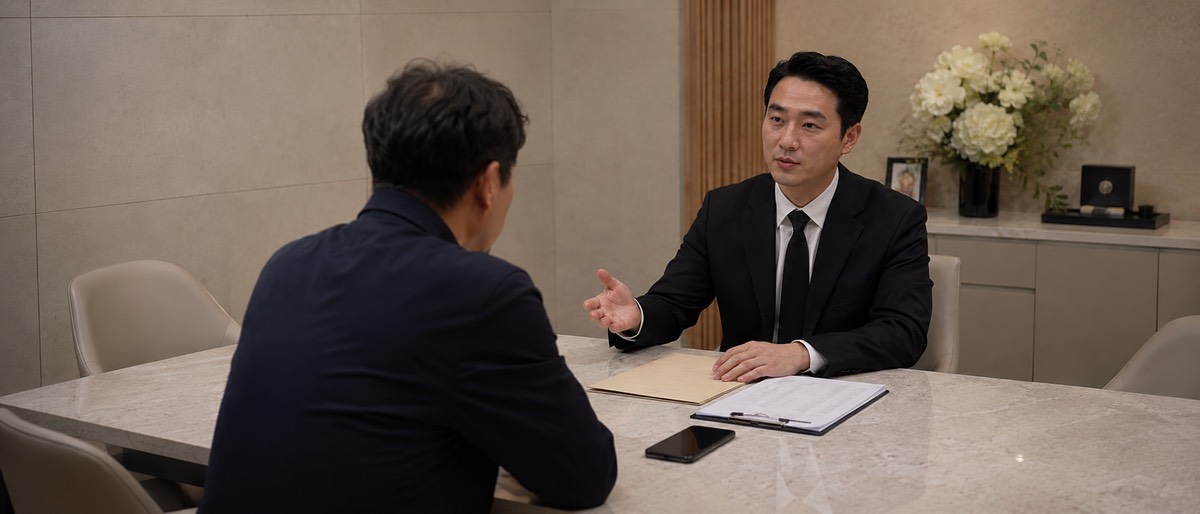상속 채무와 세금 문제를 두고 전문가와 상담하는 유족의 모습